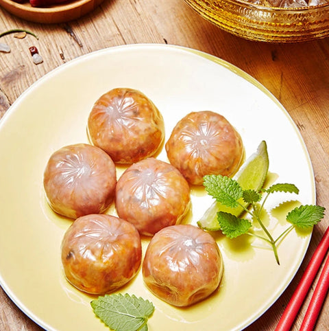 [재입고] 쫄깃쫄깃한 감자피의 매력! 한만두 투명한 쭈꾸미 물방울 만두 420g