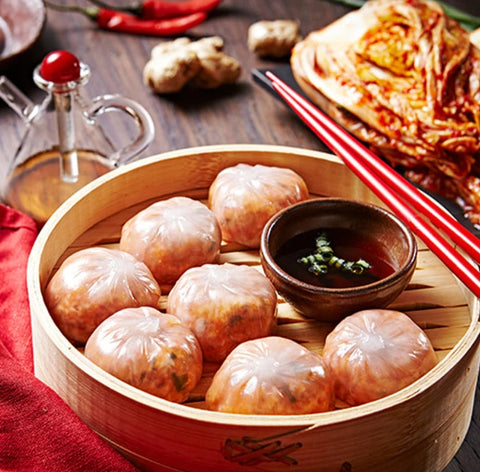 [재입고] 쫄깃쫄깃한 감자피의 매력! 한만두 투명한 김치 물방울 만두 420g