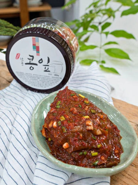 [불발수량] 보드라운 콩잎만 맛깔나게!명인 도원명가 경상도식 단풍 양념콩잎 300g