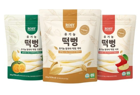 [신상-new] 아가들을 위한 로지오가닉 유기농 쌀과자 떡뻥 3종 (백미/ 사과/ 단호박)